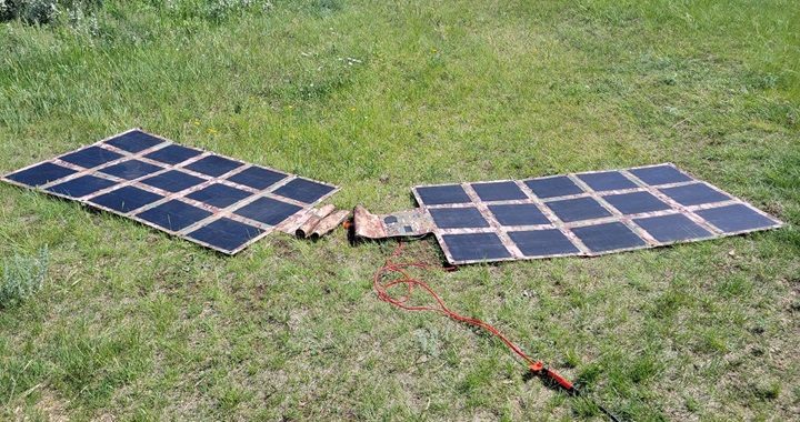 solar blankets on a grass